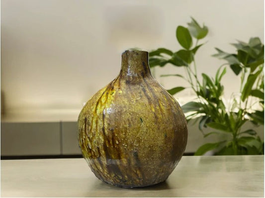 Tamegroute Heritage Round Vase – Ochre