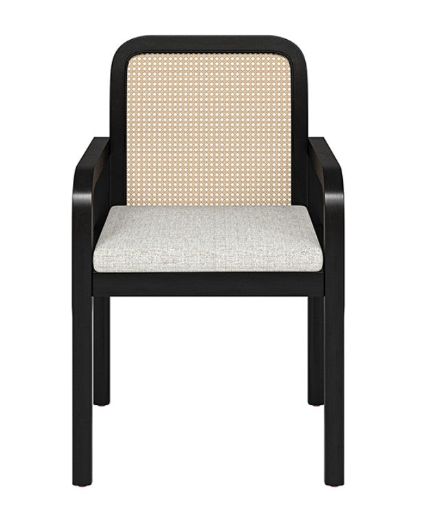 Antonius Rattan Dining Chair Set of 2 - Black