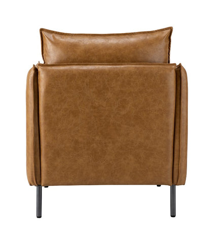 George Sculptural Vegan Leather Armchair – Camel