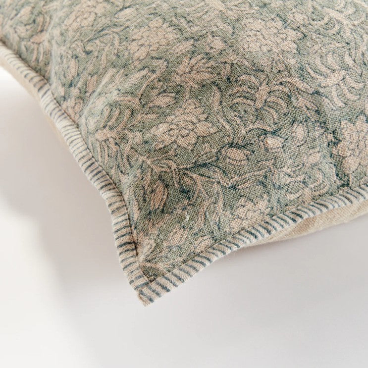 Henriella European Linen Pillow - Vintage Teal