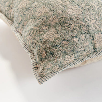 Henriella European Linen Pillow - Vintage Teal