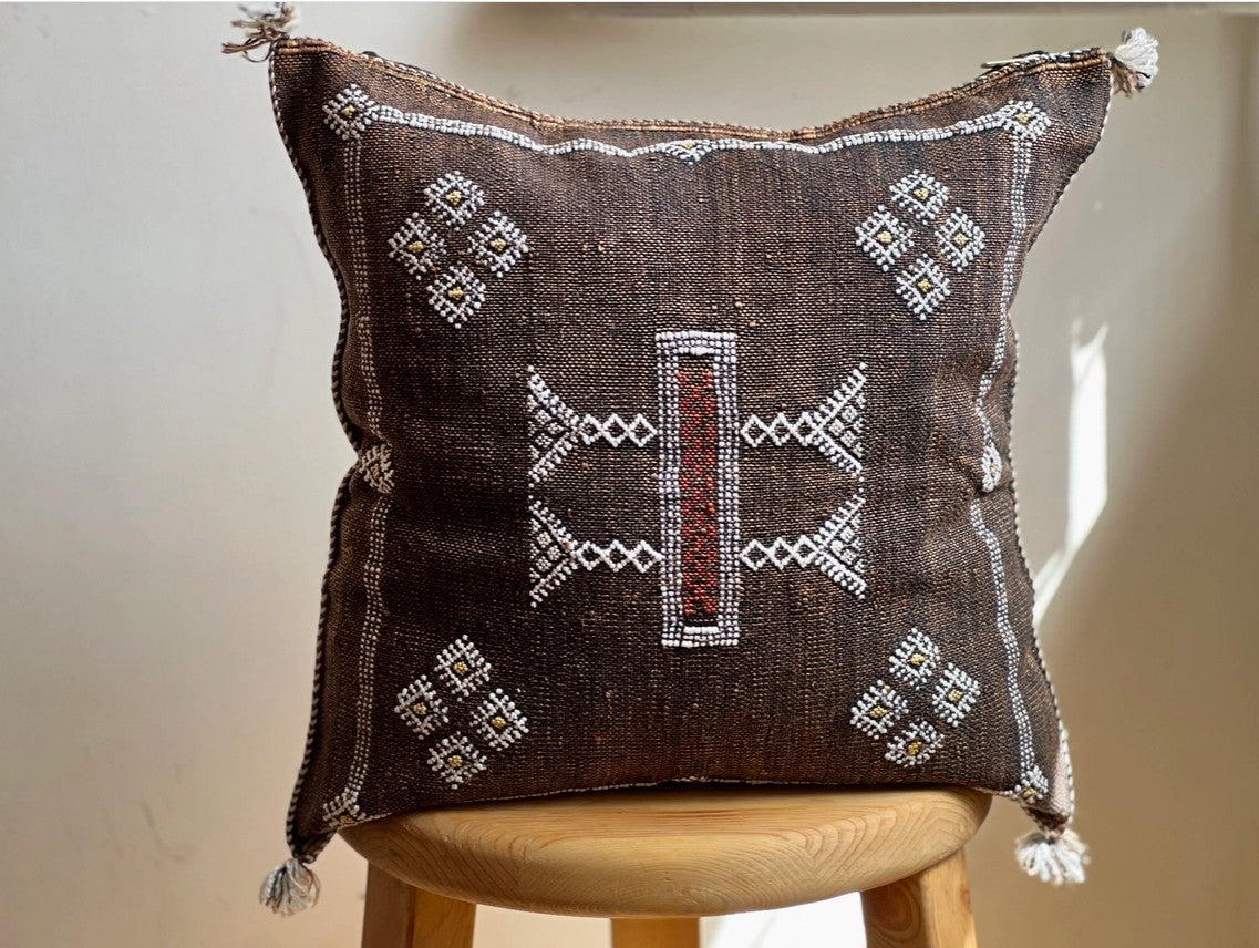 Dune Silk Pillow Cover - Terracotta Brown