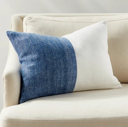 Jules European Linen Pillow - Blue